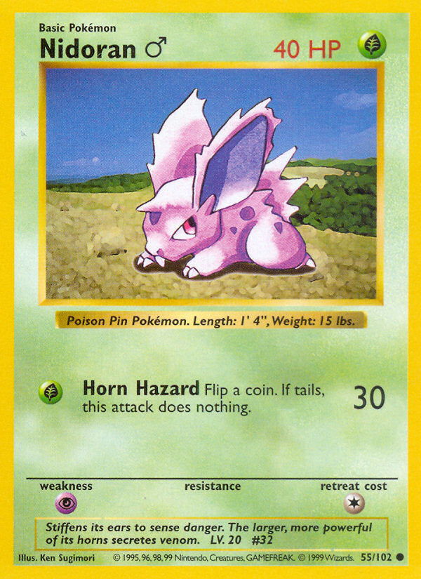 Base set Nidoran ♂ #55/102 shadowless